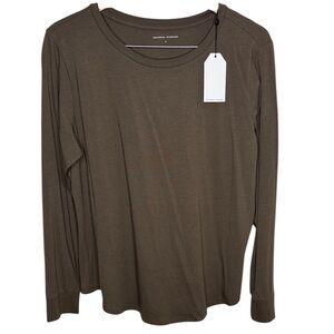 New Universal Standard Green Long Sleeve Pima Cotton Shirt Women Size S / 14-16